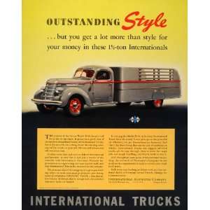  1939 Ad International 1 1/2 Ton Model D 30 Truck Gray 