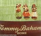 TOMMY BAHAMA Fabric Shower Curtain KIWI GREEN HULA GIRL TROPICAL Palm 