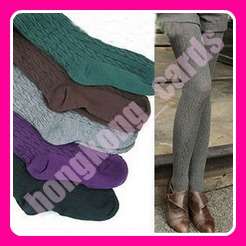 Color Choose Full Foot Sweater Twist Cable Pattern Tights Supper 