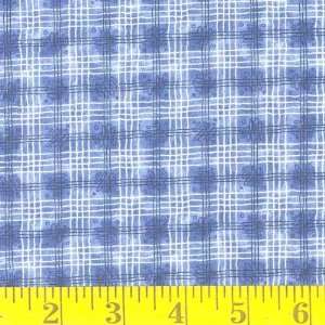  45 Wide A Day in the Park Plaid Blue Fabric By The Yard 