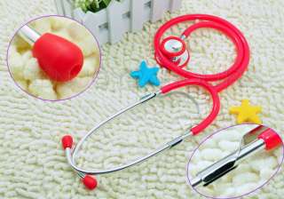 Red Double Dual Head Clinical Chrome Plated Stethoscope  