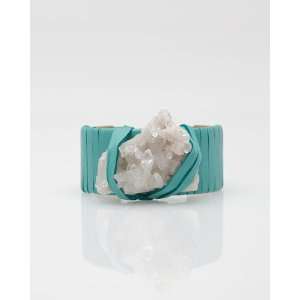  Hey Murphy Crystal Teal Leather Cuff 