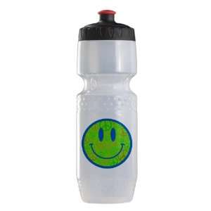   Bottle Clr BlkRed Smiley Face With Peace Symbols 