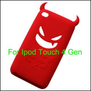 Red Demon Devil Silicone Case Cover For iPod Touch 4 4G  