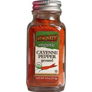 Red Monkey Organic Pepper, Cayenne, 1 Ounce Bottles (Pack of 6 