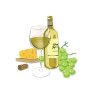  White Wine And Glass Dimensional Stickers