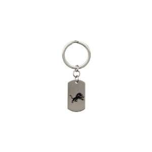  Stainless Steel and Black Enamel Detroit Lions Key Chain Jewelry