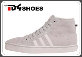 Adidas Originals Nizza HI CL Grey Suede White 2012 Mens Casual Shoes 