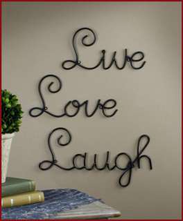 LIVE LOVE LAUGH Scroll Metal Art Wall Word Decor Set  