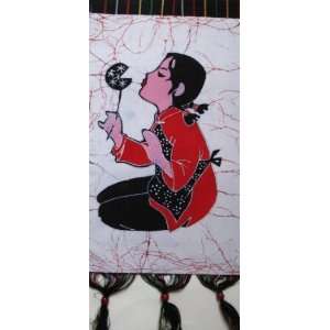  Batik Tapestry Double Layered Wall Hanging Girl 