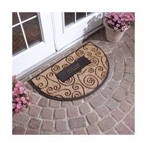   Personalized Coir Flourish Demilune Doormat Patio, Lawn & Garden