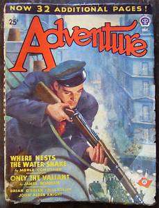 Adventure December 1943 Pulp Magazine WW2 Nazi cover  