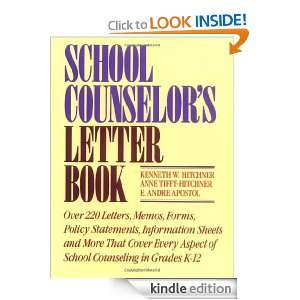 School Counselors Letter Book Kenneth W. Hitchner, Anne Tifft 