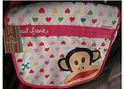 Paul Frank PINK & WHITE Julius MESSENGER bag, NEW with tags FREE 