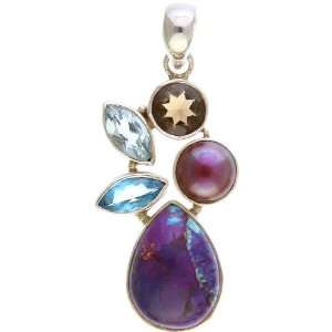 Faceted Gemstone Pendant   Sterling Silver