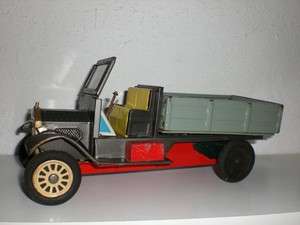 Old TIMER DELIVERY TRUCK ~ JAPANESE FRICTION TIN TOY ~ RUBBER TIRES 