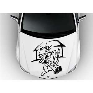   Car Vinyl Decal Stickers Animals CAT with a GUN S6647