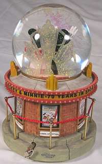 RARE Mickey & Minnie 70 Years In Show Biz snowglobe  