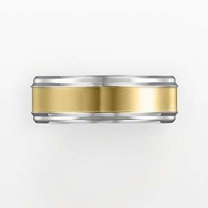  Stainless Steel Two Tone Band Ring Jewelry