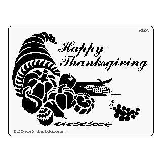   Collection Happy Thanksgiving Embossing Brass Stencil
