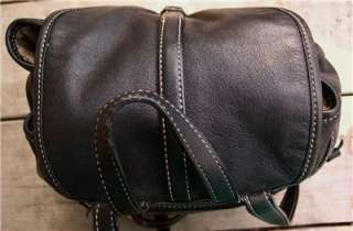 COACH Hamptons Black leather Backpack bucket bag sling Purse  