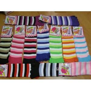  New 12 Pairs Lady Girl Stripe TOE sock 