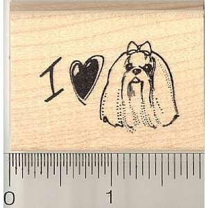  I Love My Maltese Rubber Stamp   Wood Mounted Arts 