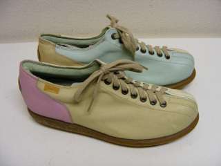   Pelotas Bowling Shoe Twins Mint Green Pink Oxford Women 38/7.5 Cream