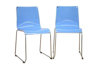 MODERN Blue LianA acrylic dining chairs 2 CONTEMPORARY  