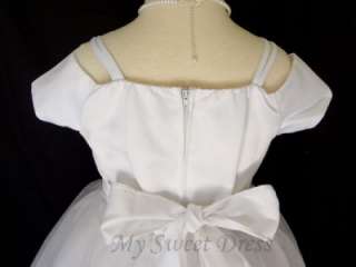   shoulder tulle Dress Size 2~12   Flower Girl, First communion, Easter
