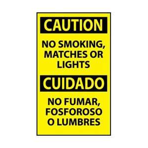 ESC624AP   Caution, No Smoking, Matches or Lights Bilingual, 5 X 3 