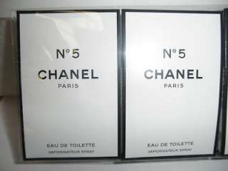 Chanel No 5 EDT 2ml .06oz Spray Sample x2  