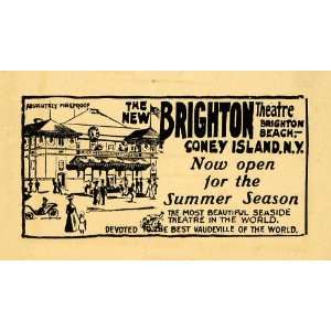  1912 Ad Brighton Sea Theatre Coney Island Vaudeville 