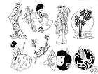 Unmounted Rubber Stamps Japanese Geisha Theme 109