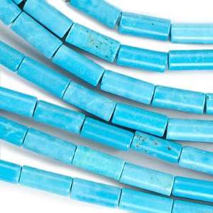  Blue Turquoise Gem Tube Beads 12mm Stabilized /15.5 Inch 