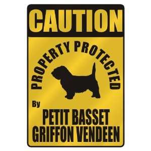   PROPERTY PROTECTED BY PETIT BASSET GRIFFON VENDEEN  PARKING SIGN DOG