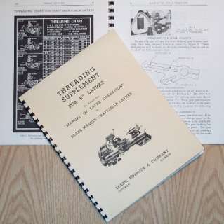 ATLAS/CRAFTSMAN 6 Metal Lathe Threading Operations Manual 0052  
