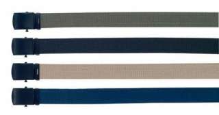   Style Web Belts W/Black Buckles 54   O.D., Blue, Khaki, Black  