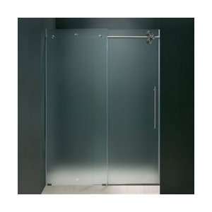   Thick Glass Shower Door with Right Side Installation Stainless Steel