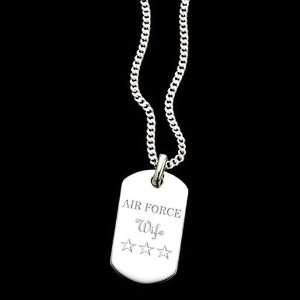  Air Force Academy Womens Sterling Silver Dog Tag Necklace 