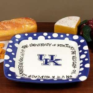 Kentucky Wildcats Square Plate with Polka Dot Trim  Sports 