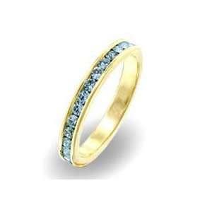  March Aquamarine Swarovski Crystal Ring 