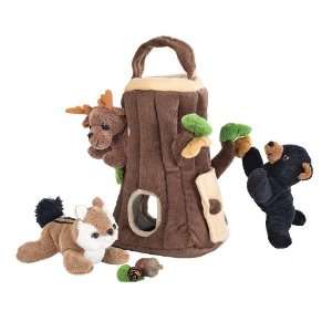    Tree Trunk Play Set with 3 Plush Finger Puppets Toys & Games