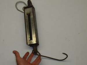 Antique Used Chatillon New York Type 160 Metal Hooked Hanging Scale 