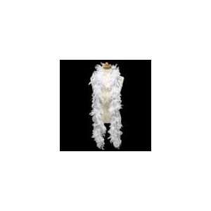  6 White Feather Boa with Silver Tinsel Health & Personal 