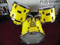 Very Nice Vintage Pearl Export Drum Kit Set Yellow  