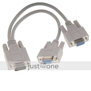 VGA Y adapter Splitter Cable 1x 15 pin male to 2x 15 pol female 