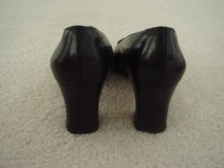   Ferragamo Signature Logo Heels BLACK Buckle Leather Shoes Pumps 6.5C