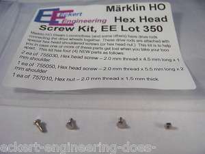 EE 350 Marklin HO Hex Head Screws and Nut for Valve Gears Metric 4 