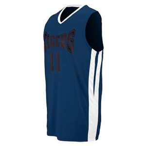  Custom Augusta Youth Triple Double Game Jersey NAVY/WHITE 